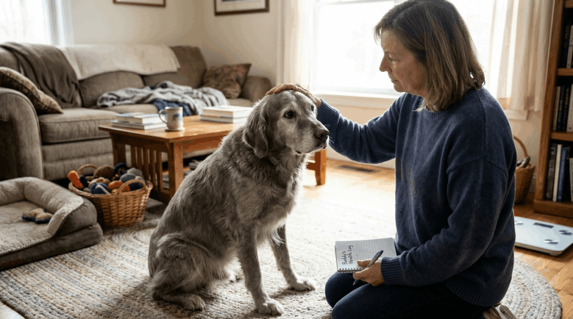 Senior dog health and weight management care.