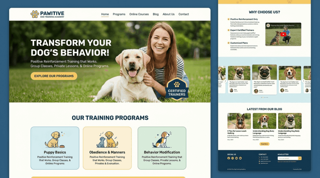 Online dog training websites and digital learning platforms