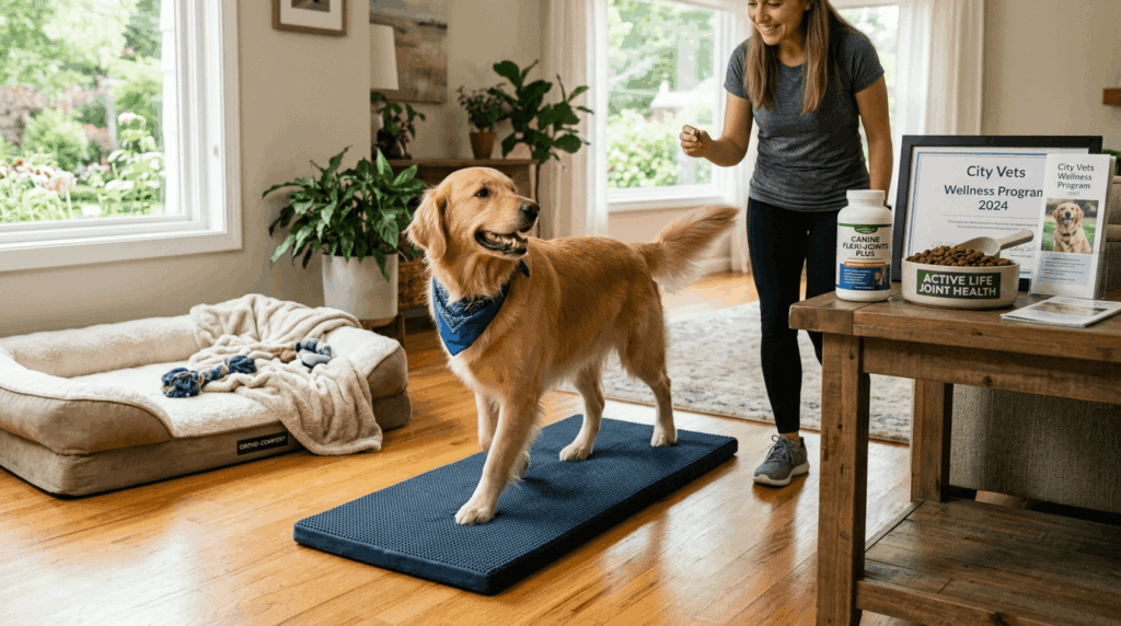 Preventing joint problems in dogs through exercise, supplements, and proper care